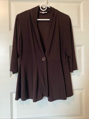 Carol Rose Chocolate Brown Top with Branded Neck Label